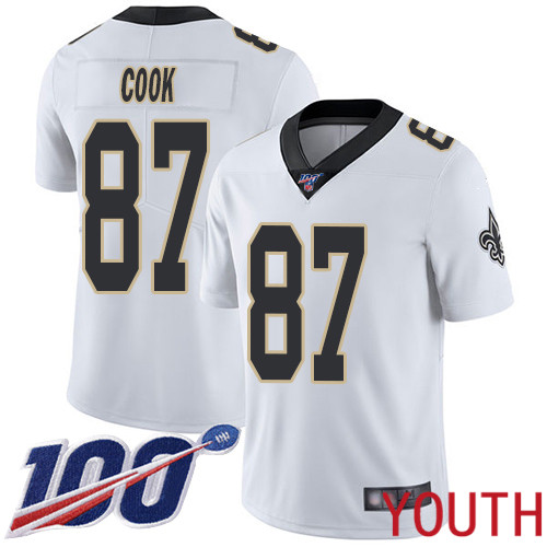 New Orleans Saints Limited White Youth Jared Cook Road Jersey NFL Football #87 100th Season Vapor Untouchable Jersey->new orleans saints->NFL Jersey